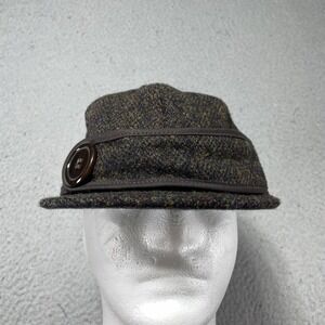 Stormy Kromer Hat Cap Fitted Mens 7 1/4 Brown Harris Tweed Wool Winter Outdoor